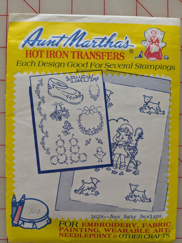Vintage Aunt Martha’s Hot Iron Transfers for Embroidery - Uncut NEW BABY DESIGNS