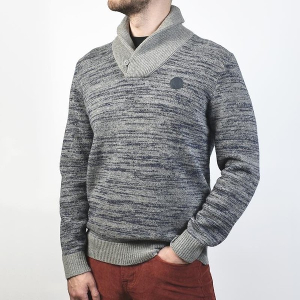 Men Fred Perry Sweater Grey Wool 40 /L / 48