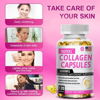 Collagen Capsule for Women w/ L-Glutathione Vitamin E,C  Anti-Aging Skin healthy