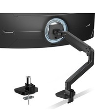 ARES WING Single Monitor Arm for 17" to 49" Screens, Black monitor Mount Holds