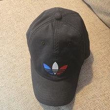 Adidas Multi-Colored Trefoil Logo Strapback Hat Black Adjustable