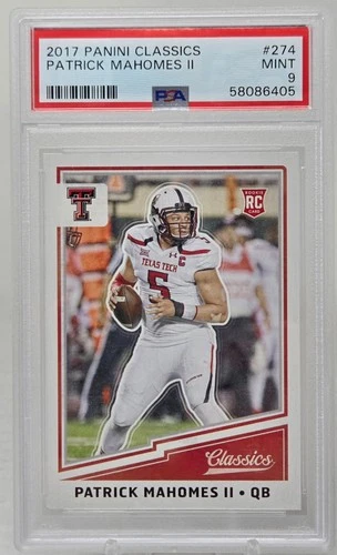 2017 Panini Classics PATRICK MAHOMES II RC CARD PSA 9 MINT