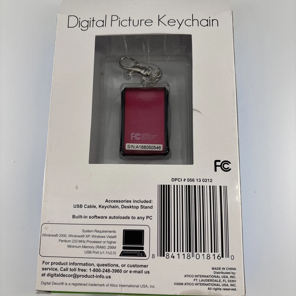 Digital Picture Keychain Blue 1.5" Color LCD Display Stores 50 Jpeg Photos New - Image 3 of 4