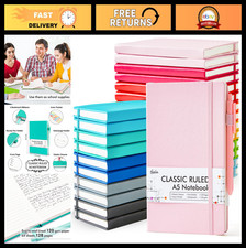 24 Pack A5 Lined Journals with Pen Holders  24 Black Pens - Bulk Notebooks for