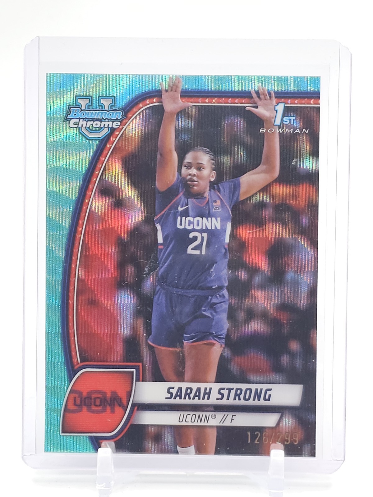 SARAH STRONG 2024-25 BOWMAN CHROME U AQUA WAVE 1ST ROOKIE /299 Q5466