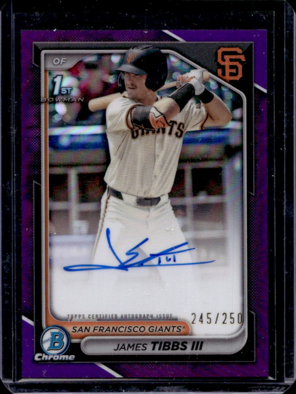 2024 Bowman Draft James Tibbs III Chrome Auto Purple Refractor 1st #245/250