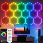 DIY RGB LED Hexagon Garage Lights Dimmable Car Detailing Shop Light for Garage