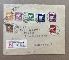 1928 Norway Polar Bear Airmail Set on Registered Cover Oslo to Hamburg