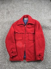 Vintage Windward Cruiser Jacket Mens Size 40 Red Wool Full Zip Mackinaw 60s