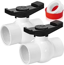 Boltigen 2 inch PVC Ball Valve Threaded, 2Pack Double Female NPT 2 Inch 