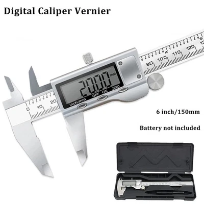 CHINACNCZONE 150mm Vernier Caliper Stainless Steel Digital Caliper 6 inch Measuring Tool
