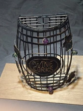 WINE CORKS Rustic Metal Brown Wine Barrel Cork Collector - Home Decor Gift