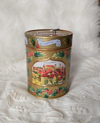 Vtg Lambertz German Musical Cookie Tin ''Have Yourself A Merry Little Christmas ''