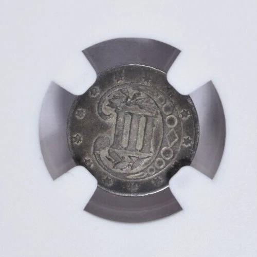 1857 THREE CENT SILVER ~ NICE AND ORIGINAL JUST MISSES AU! NGC XF45! - Image 4 of 4