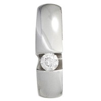 AnhäNger Mit Diamant Brillant 0,10 Ct. 585 Gold WeißGold Halsschmuck, Damen