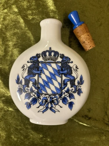 Flasche für Schnupftabak, Steingut mit  Bayernwappen  ca. 18cm Höhe, ohne Inhalt