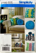2011 Simplicity Sewing Pattern 2160 Decorator Pillows 4 Designs 14048