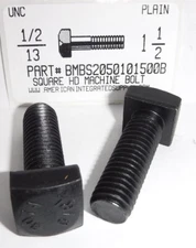 1/2-13x1-1/2 SQUARE HEAD MACHINE BOLTS STEEL PLAIN (20)