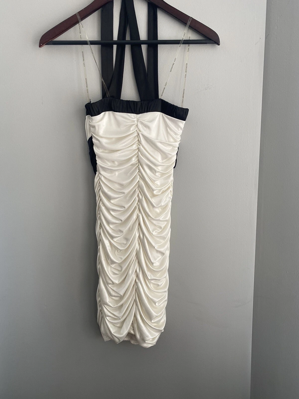 OFF WHITE Abito Junior taglia small formale bianco sporco e nero cravatte intorno al collo mini