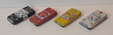 Tin Toy Car Lot vintage vehicle miniature Made in Japan Fire chief Police Taxi