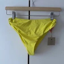 Toast Swim Signature Cinch Bikini Bottoms Size S Yellow Small High Rise