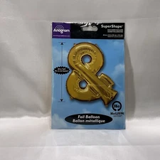 BIG GOLD 30" x 38 ANAGRAM (&) FOIL BALLOON GIANT SUPERSHAPE BALLOON