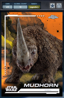 TOPPS STAR WARS CARD TRADER 2024 CHROME MUDHORN LEGENDARY ORANGE REFRACTOR 25CC