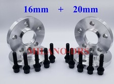 KIT 4 DISTANZIALI RUOTA 16+20mm RENAULT MEGANE II RS + BULLONI BLACK