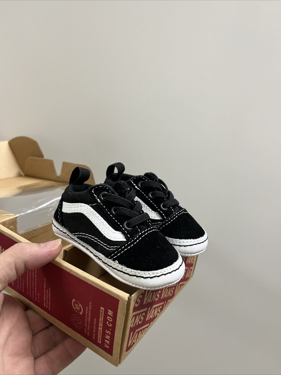 Vans Off The Wall Old Skool Classic Low Black & White Crib Infant