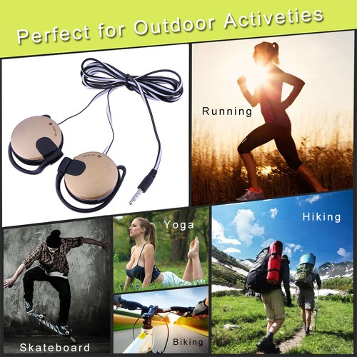 Clip-on Headphones Wired 3.5mm Ear Stereo Headphones For Sports Phone - Picture 10 of 18