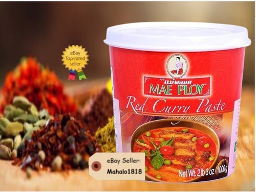 BIG Size 2lb 3oz (1000g) Mae Ploy Red Curry Paste Authentic Thai Red ...