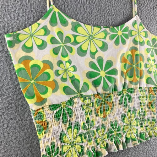 Hippy Flower Power Cutoff 70's Style Tank Top Womens Size XL Hippies Psychedelic - Picture 2 of 8