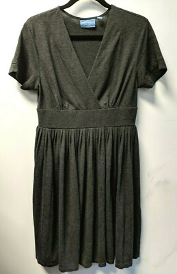 SimplyVera Vera Wang Career Casual Gray Dress Medium Faux Wrap M Simply  V-Neck | eBay