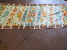 Vintage-Long Floral Stripe Scarf-Pre-Owned