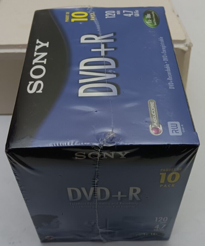 Sony DVD + R 10 Pack Discs 120 min 4.7 GB Blank New Sealed - Picture 3 of 7