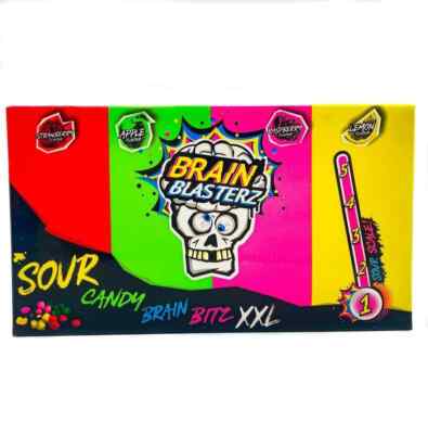 Brain Blasterz Sour Candy Brain Bitz XXL 144g Packung NEU & VERSIEGELT UK LAGER