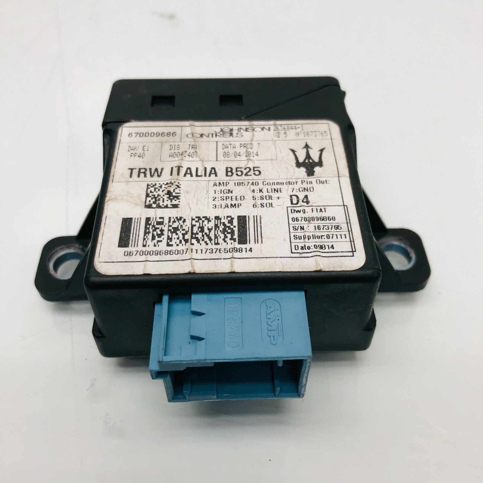 2014 - 2017 Maserati Ghibli Power Steering Control Module OEM 670009686