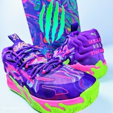 Puma MB.03 US 15 Men's Purple Green Pink Basketball LaMelo Toxic  378916 01 NIB