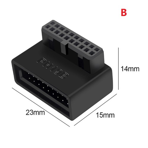 USB 3.0 19P/20P 90 Degree Computer Motherboard Header Adapter Plug-in Converter - Photo 4/12