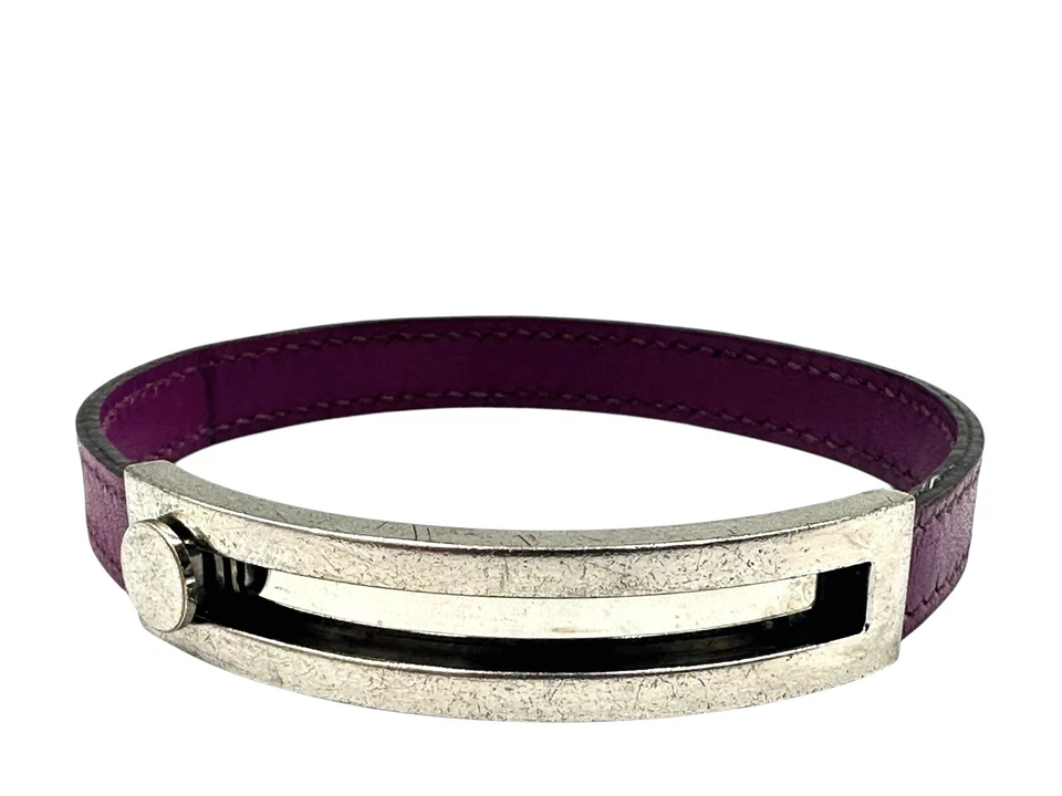 Pulsera de cuero morado Hermès Puspus Foto 3 de 4