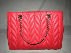 Details About Kate Spade New York Red Quilted Leather Handbag Purse