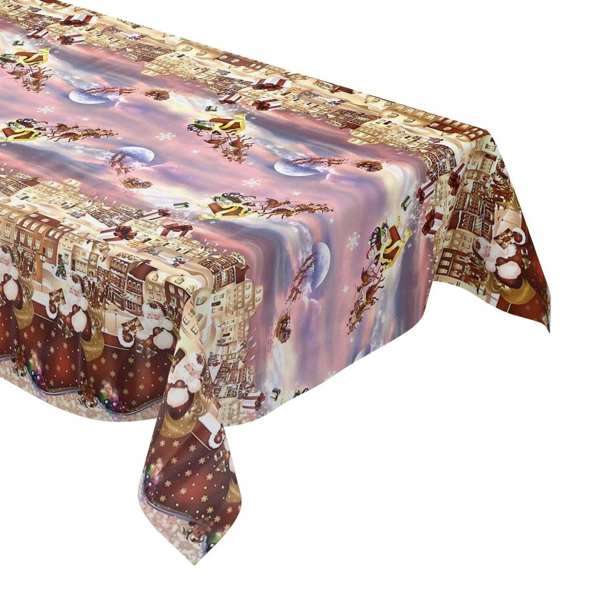 Doge Milano Tovaglia Da Cucina Con Stampa Digitale, 100% Made In Italy Tovaglia Antiscivolo Per Sala Da Pranzo Lavabile E Antimacchia Modello Natale Rosta Cm 140x140 41000459