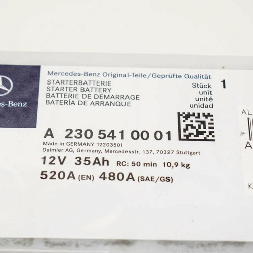 NEU MERCEDES-BENZ SL CL BATTERIESPEICHER A2305410001 12V 35AH 520A OEM - Imagen 8 de 8