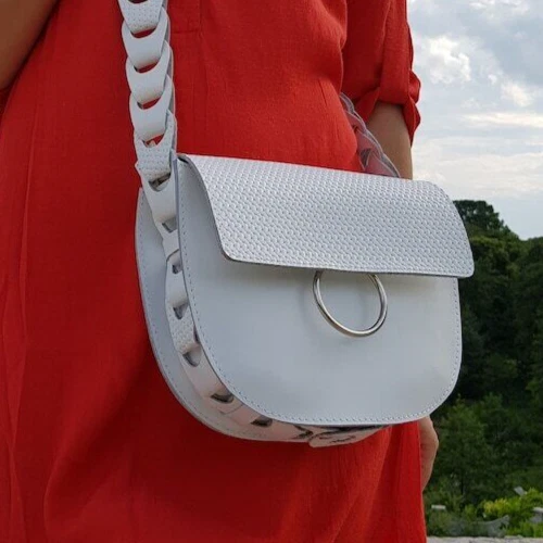 COACH Borsa a tracolla donna VERA PELLE bianca donna tracolla