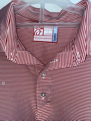 Chik Fil A Uniform Top Red White Striped  Polo Team Style Oobe Hydrochill 3X