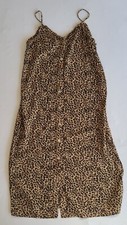 NWT Mittoshop Spaghetti Strap Leopard Midi Button-Down Dress Size Small S