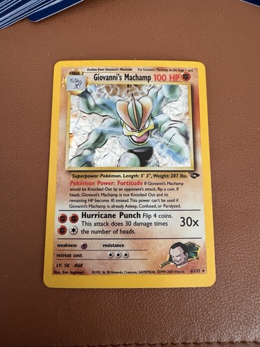 Giovanni's Machamp 6/132 Gym Challenge Holo Lightly Played