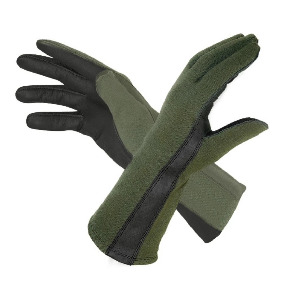 Nomex Summer Flight Gloves Flyer's Pilot Glove, Fire Resistant, Mil-Spec, Sage - Image 3 of 4