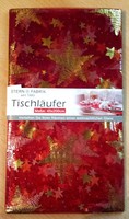 Weihnachten TischläUfer Tischdecke 45 X 200 Cm Rot Gold Sehr Fein Neu