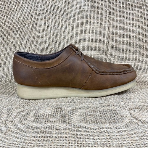 Clark’s Wallabee moccasins shoes leather brown tie up Women size 10 M - Picture 5 of 11